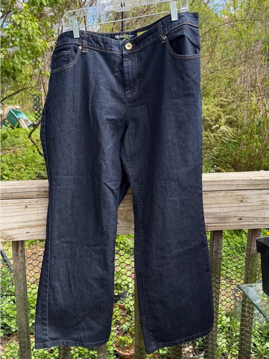 Style & Co. Pants - Style & Co. Woman Dark Denim Straight Leg Size 18 W Petite Jean Preowned